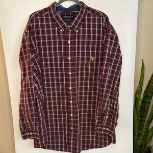 U.S. POLO ASSN. Burgundy Plaid Shirt